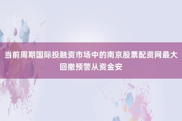 当前周期国际投融资市场中的南京股票配资网最大回撤预警从资金安